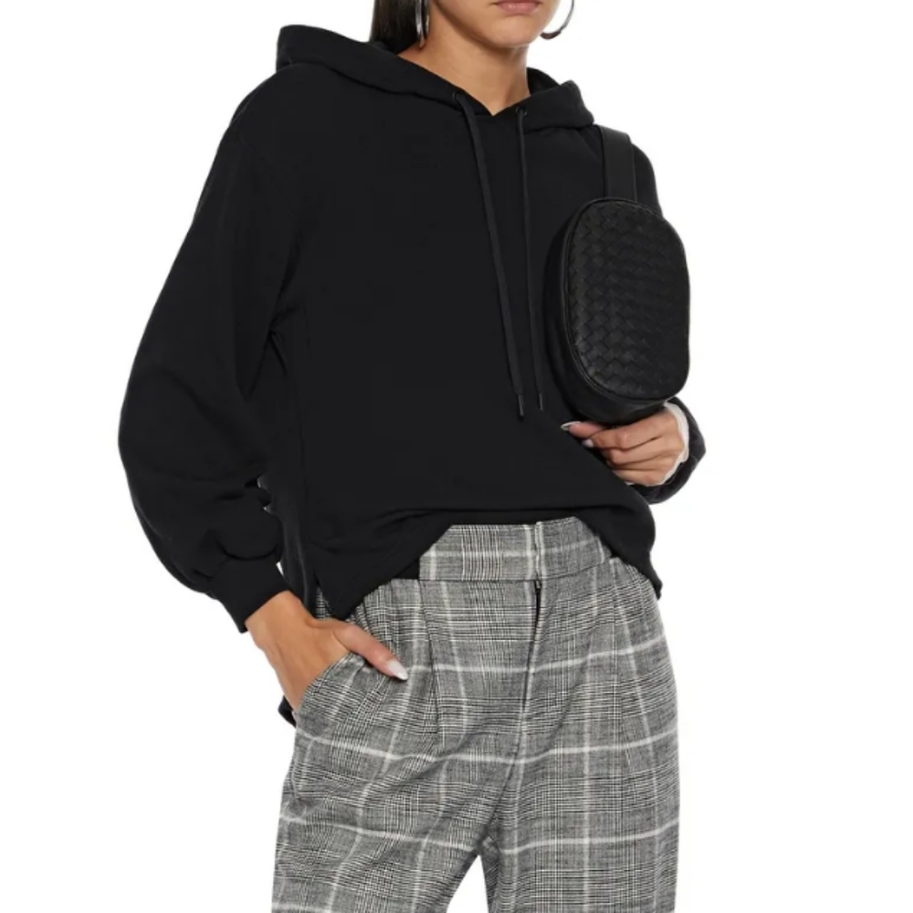 ALICE + OLIVIA Elaine open-back French cotton-blend terry hoodie